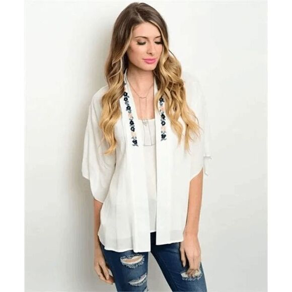 *Clearance* White Summer Cardigan   - Picture 1 of 2